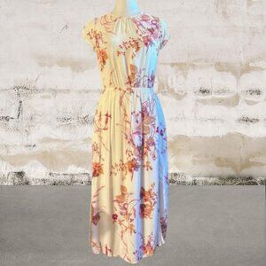 A New Day Pink and Cream Sleeveless Floral Midi Sundress Size Small